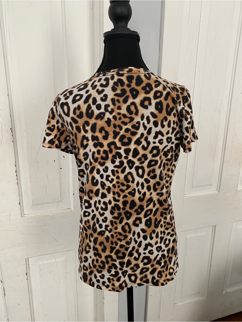 PINK Victoria's Secret Leopard Print Short Sleeve Tee - Brown & Black - Picture 3 of 3
